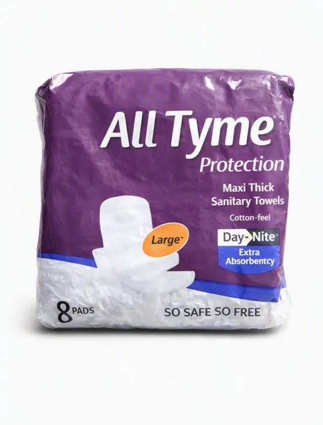 All Tyme Sanitary Pad Maxi Thick Large 8'S